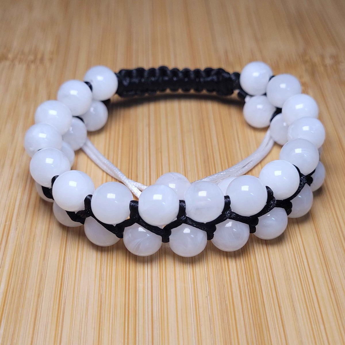 Inverted Adjustable Double Row Bead Bracelet
