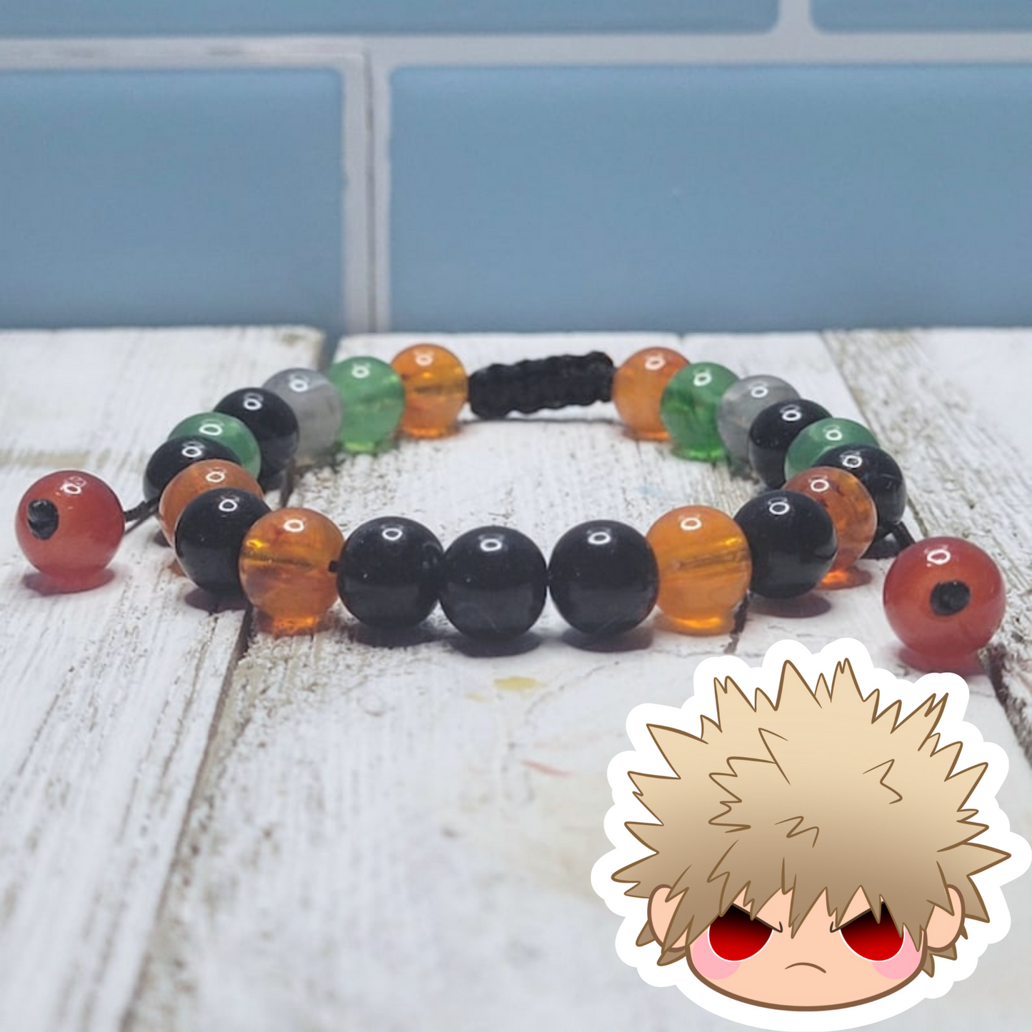 Bakugou Adjustable Bead Bracelet