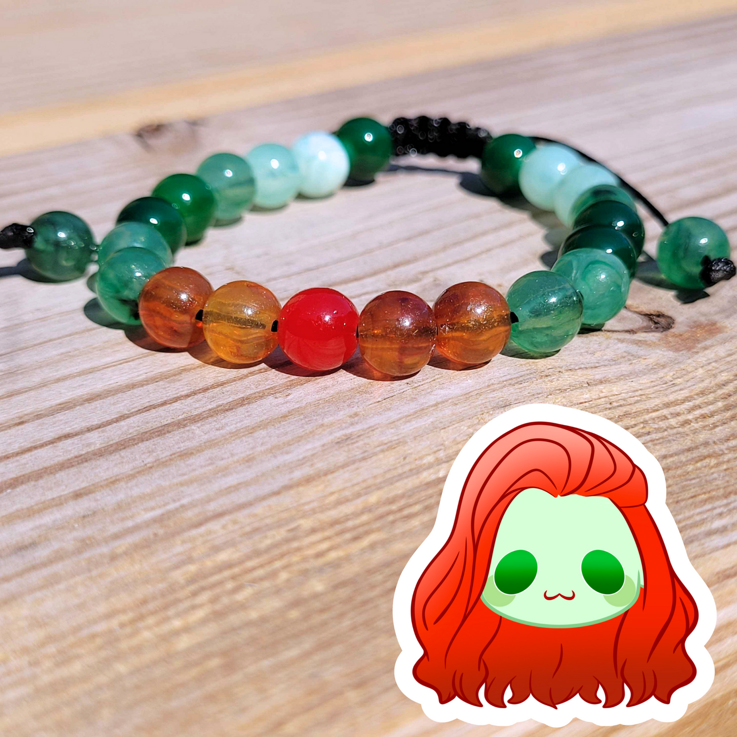 Poison Ivy Adjustable Bead Bracelet