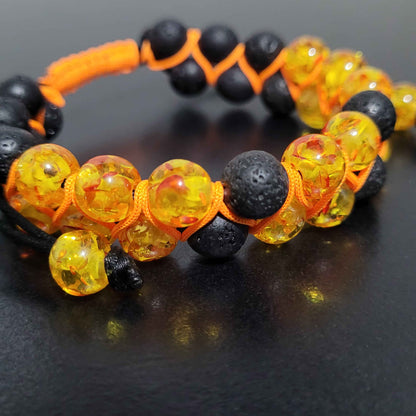 Casting Fireball - Amber | Lava | Adjustable Double Row Bead Bracelet