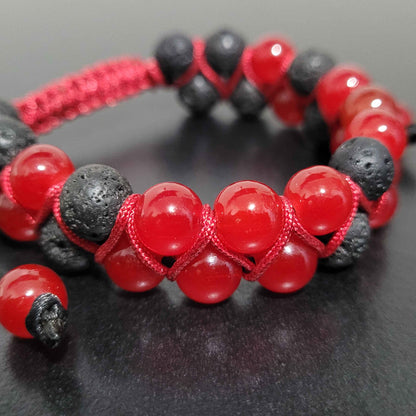 Blood Hunter - Glass | Lava | Adjustable Double Row Bead Bracelet