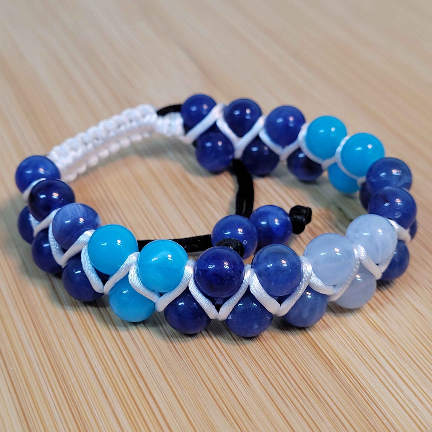 Water Adjustable Double Row Bead Bracelet