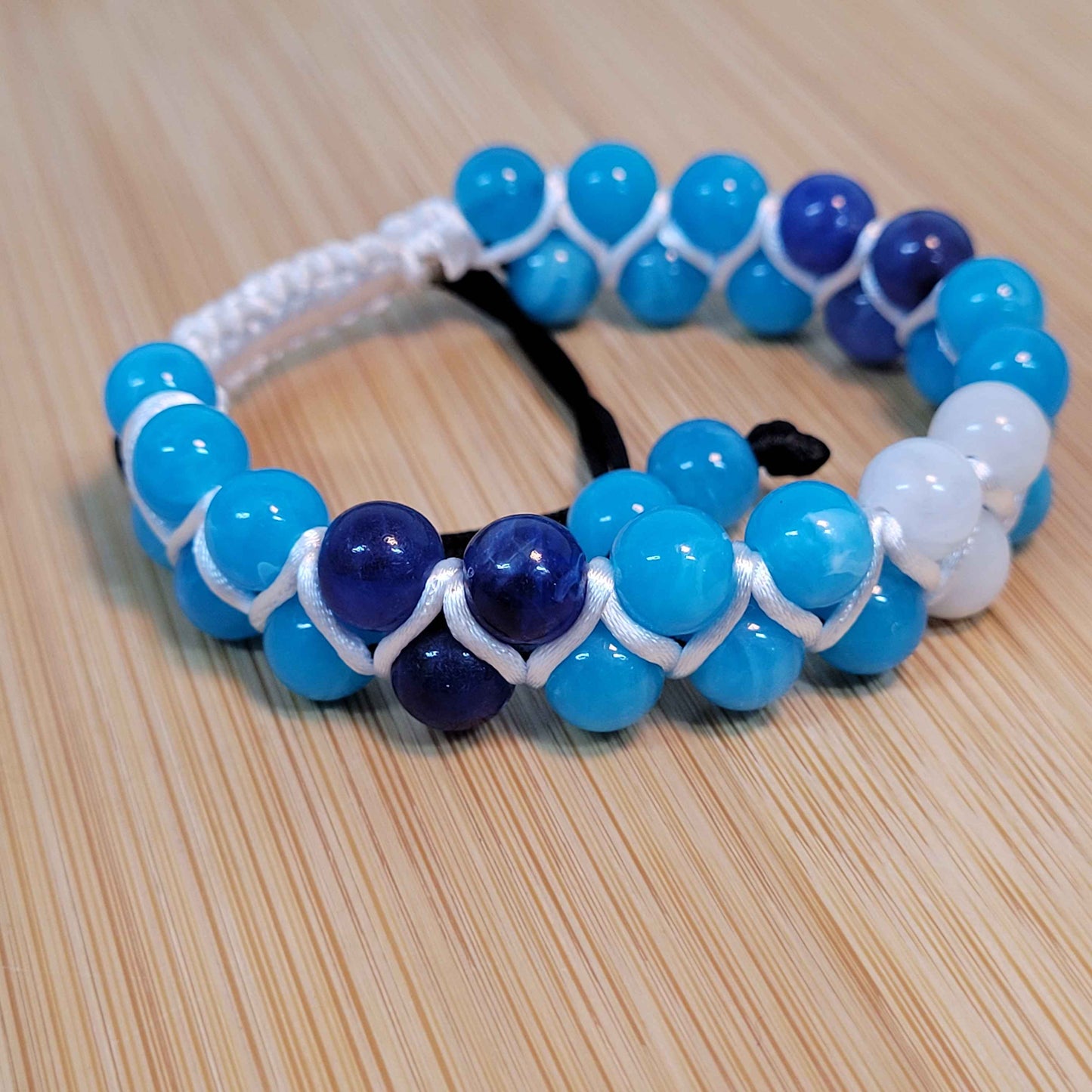Water Adjustable Double Row Bead Bracelet