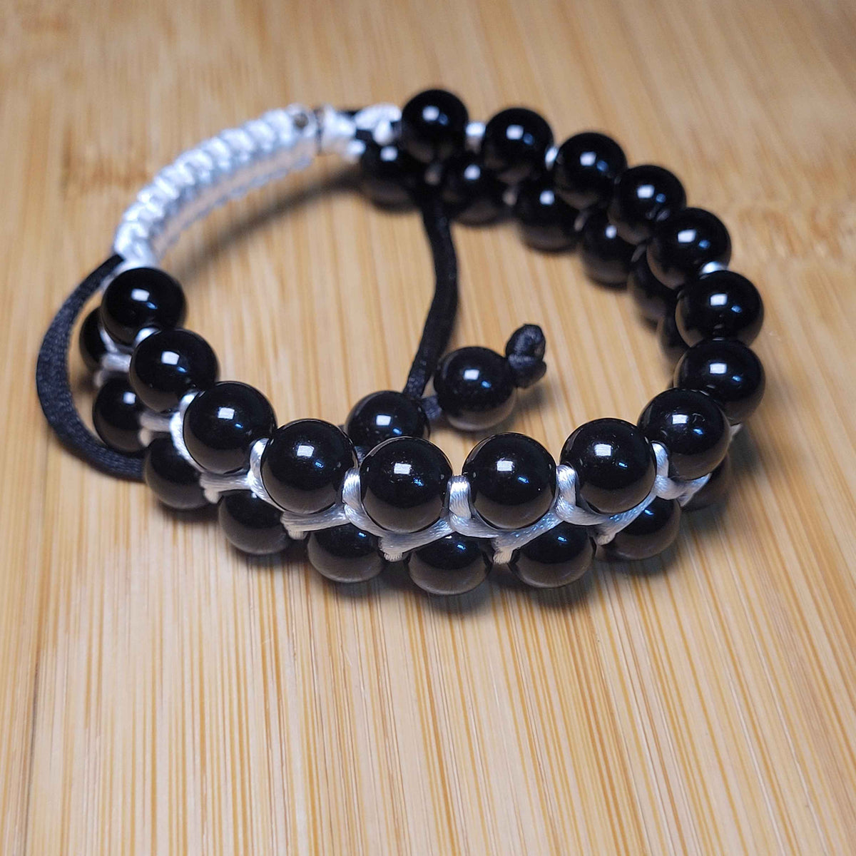 Inverted Adjustable Double Row Bead Bracelet