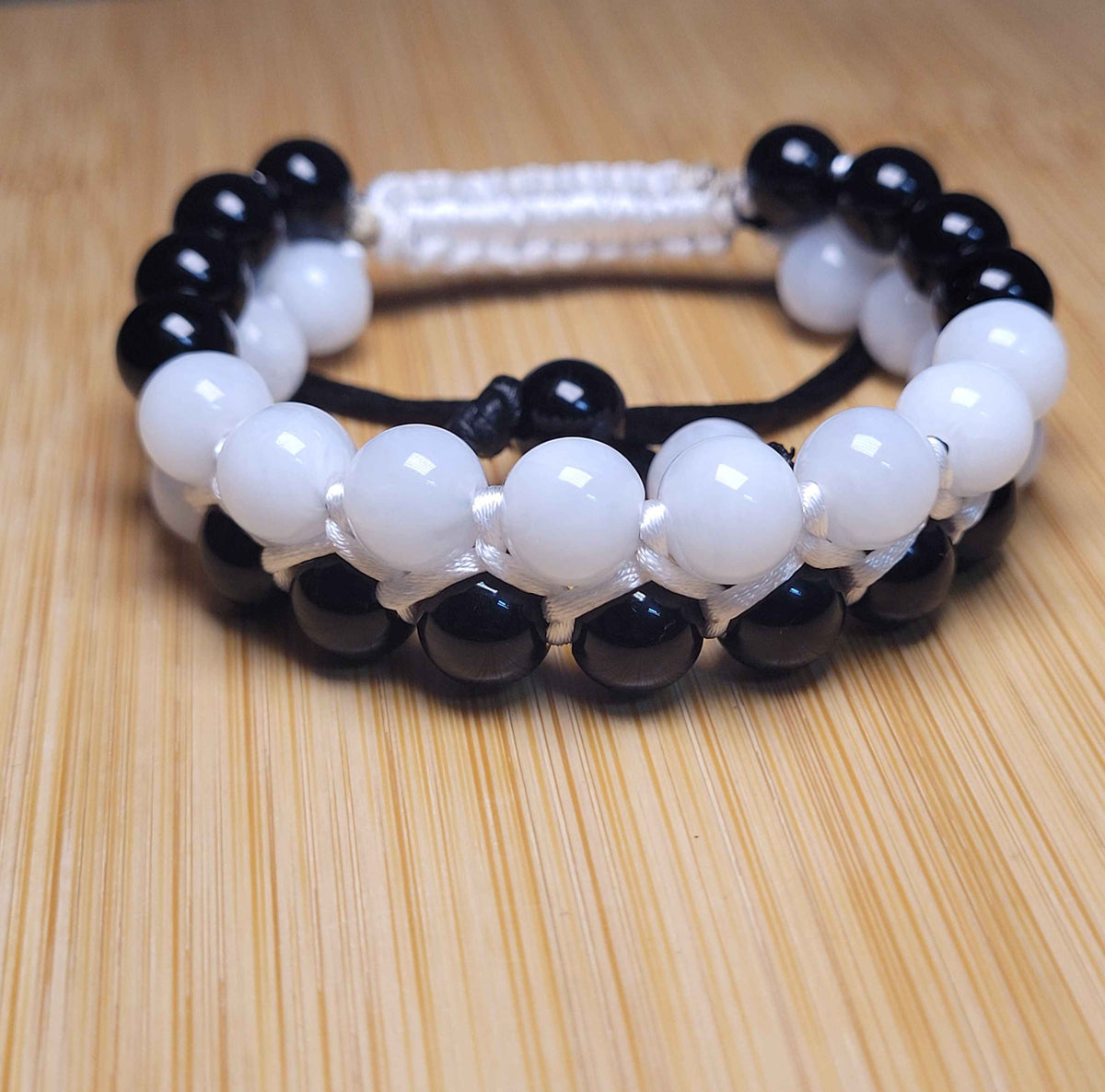 Balance Adjustable Double Row Bead Bracelet