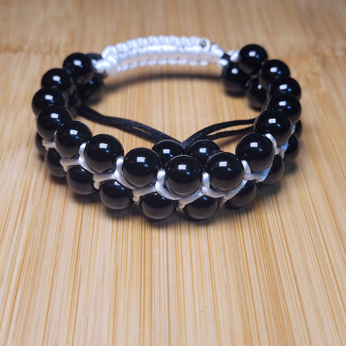 Inverted Adjustable Double Row Bead Bracelet
