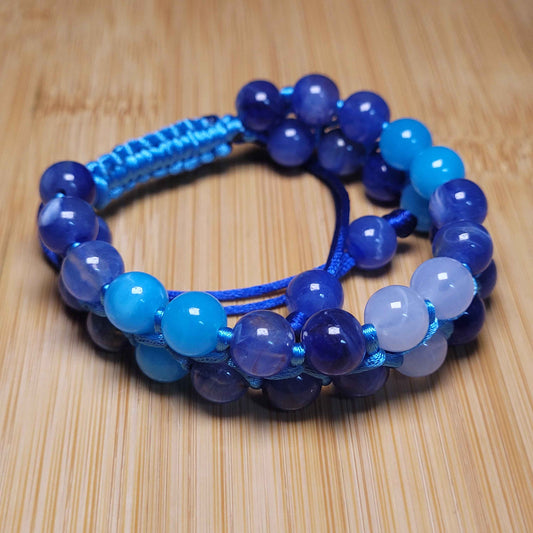 Water Adjustable Double Row Bead Bracelet