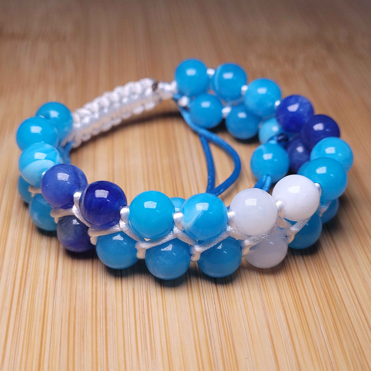 Water Adjustable Double Row Bead Bracelet