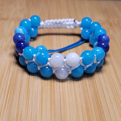 Water Adjustable Double Row Bead Bracelet