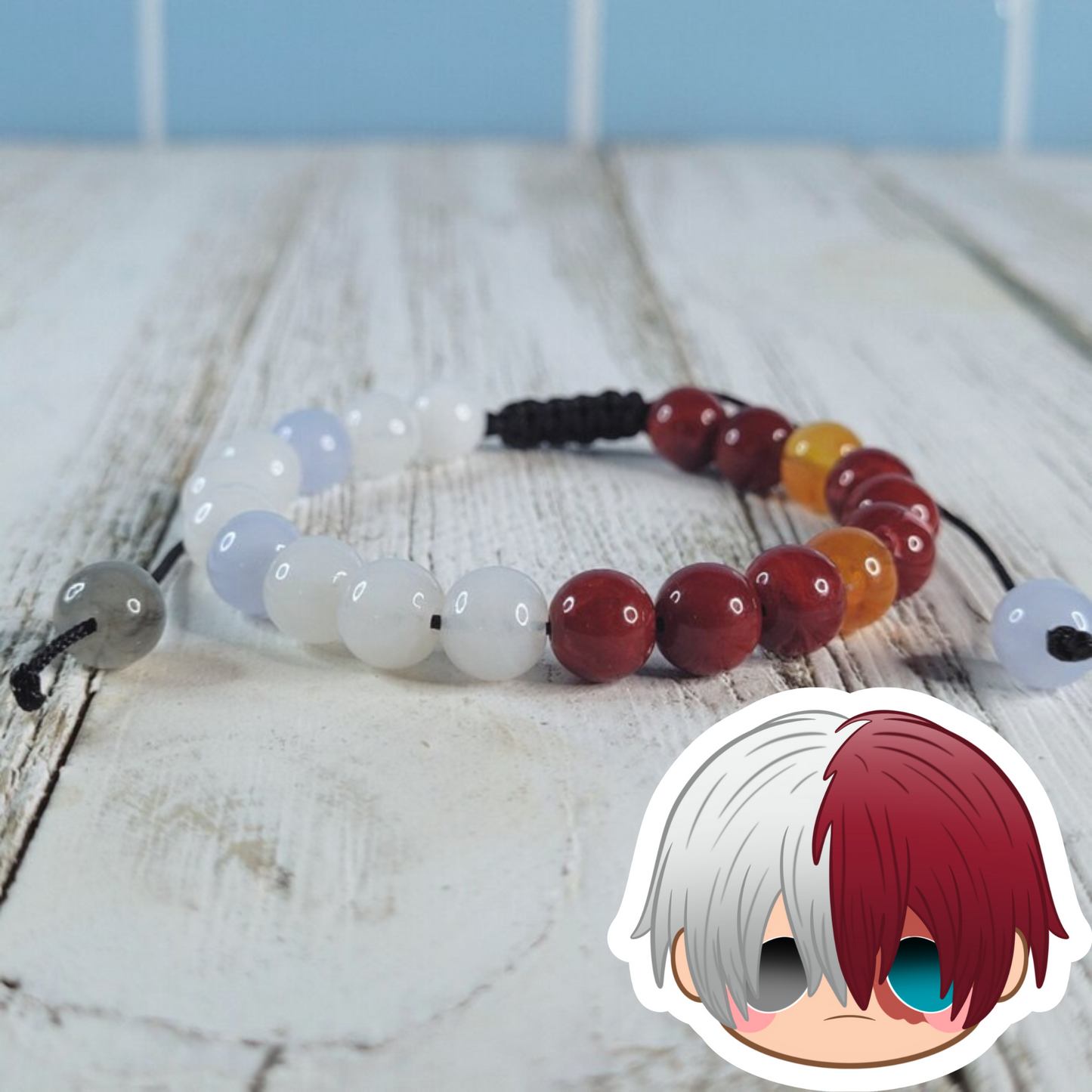 Todoroki Adjustable Bead Bracelet