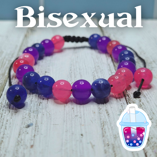 Bisexual Pride Adjustable Bead Bracelet