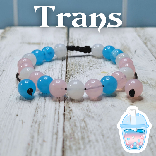 Transgender Pride Adjustable Bead Bracelet