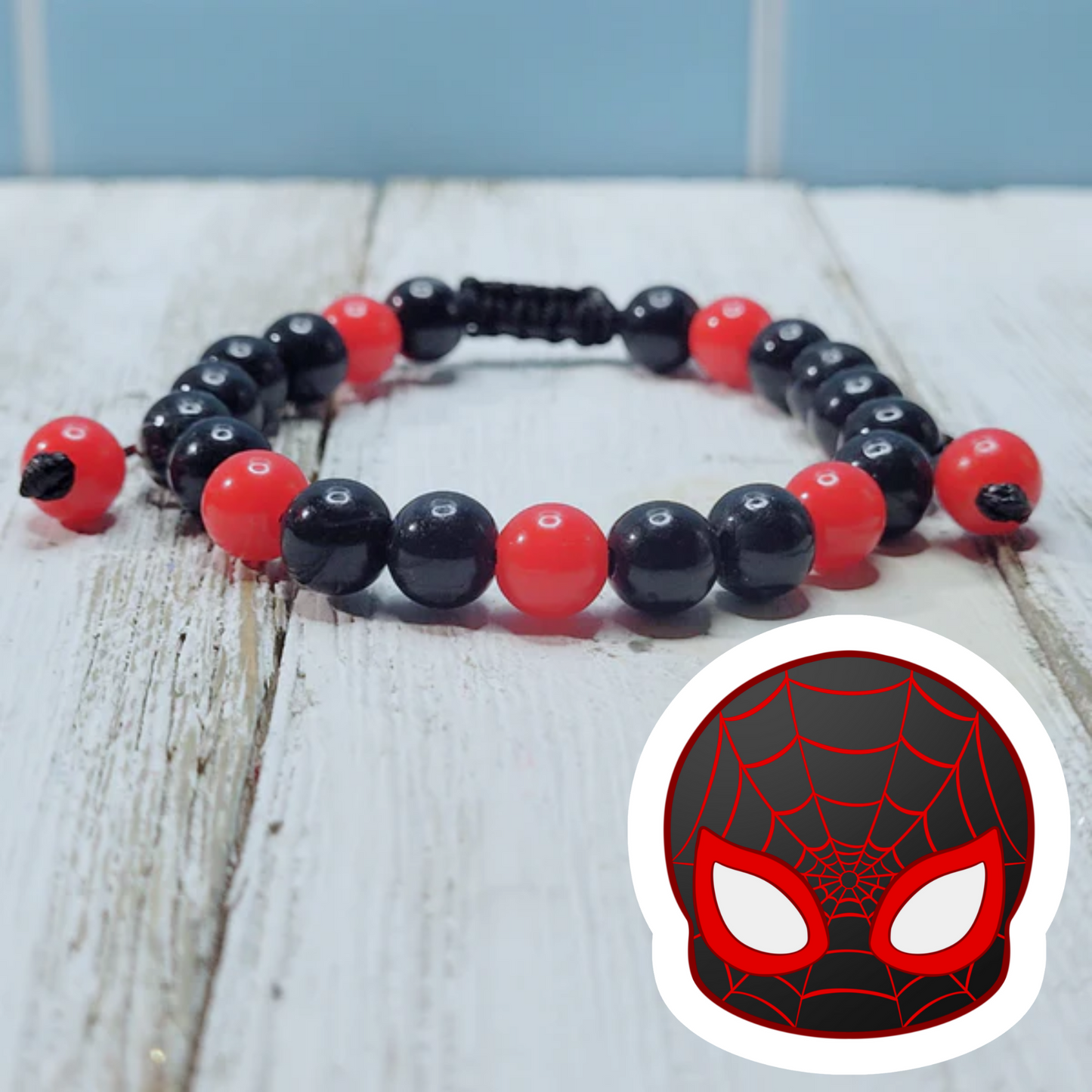 Miles Morales Spider-Man Adjustable Bead Bracelet