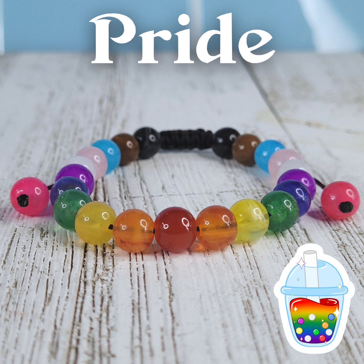 Progressive Pride Adjustable Bead Bracelet