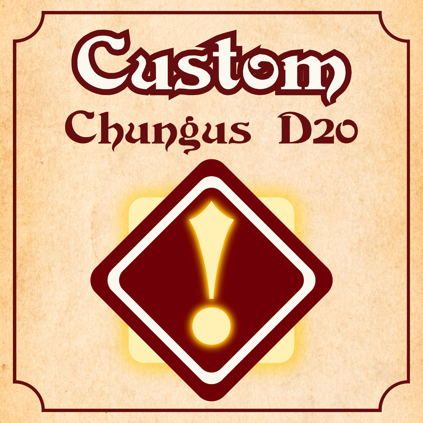 Custom Chungus D20 - Sharp Edge Resin Dice