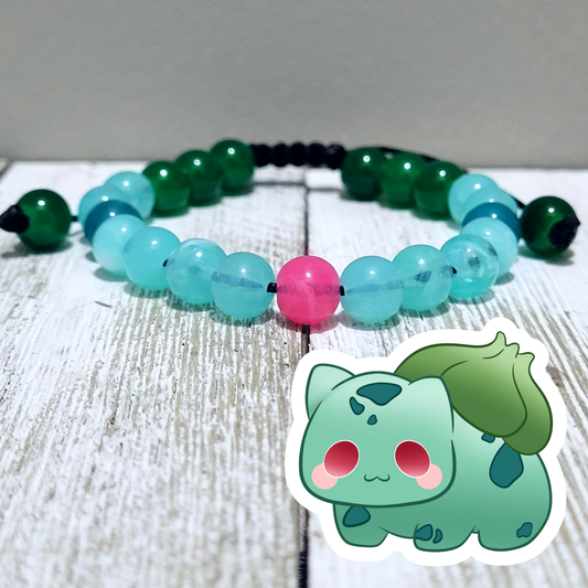 Bulbasaur Adjustable Bead Bracelet
