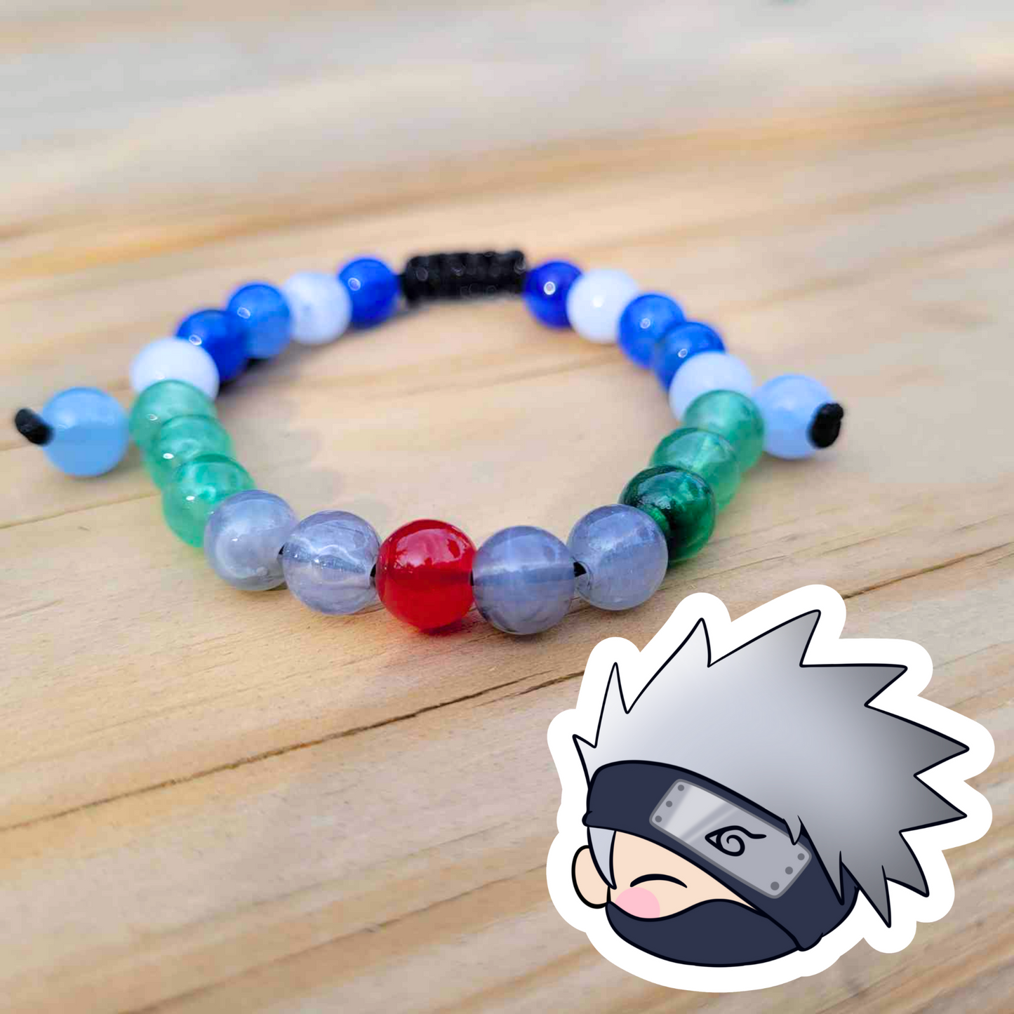 Kakashi Adjustable Bead Bracelet