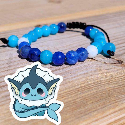 Vaporeon Adjustable Bead Bracelet