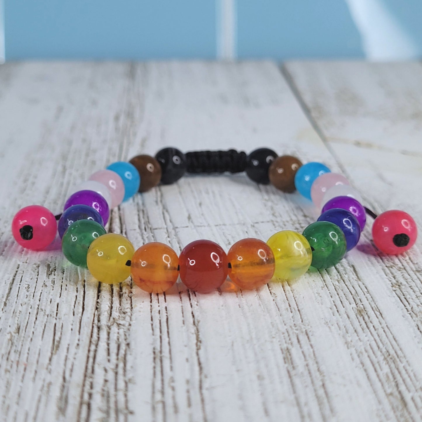 Progressive Pride Adjustable Bead Bracelet