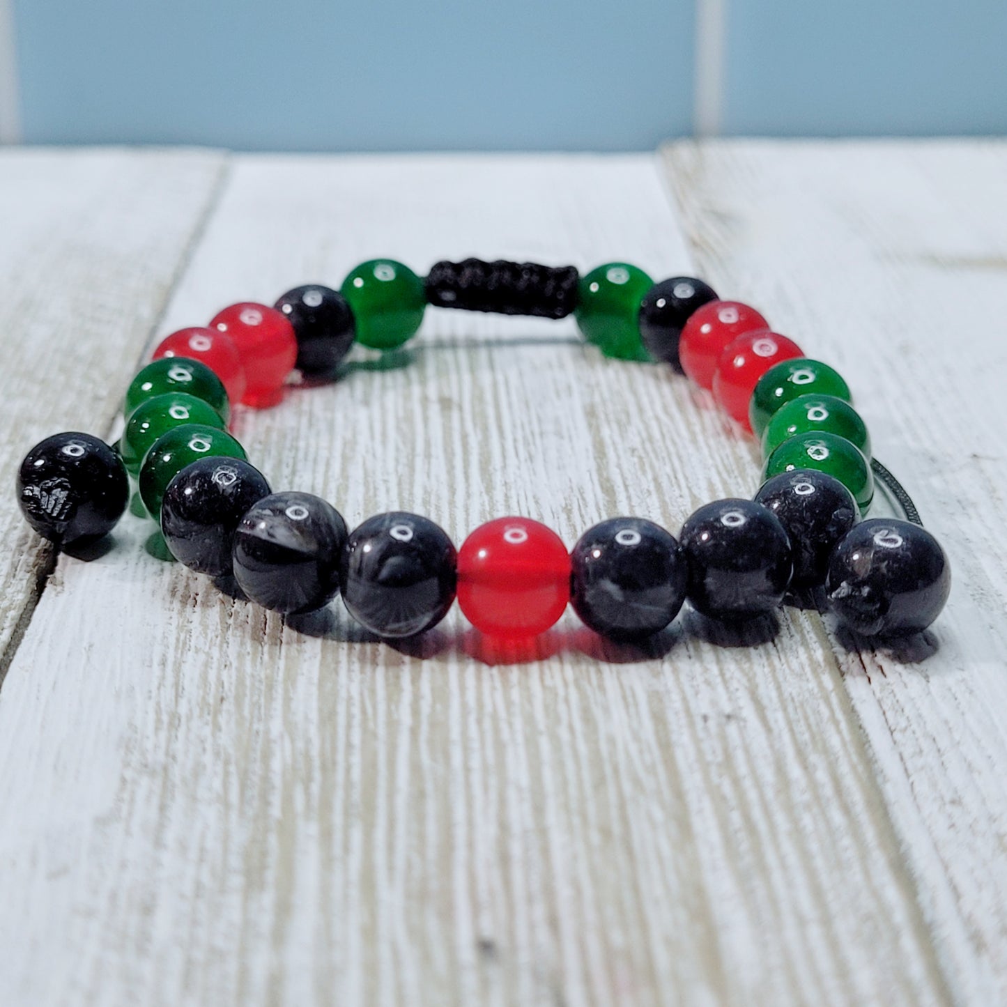 Afro American Adjustable Bead Bracelet