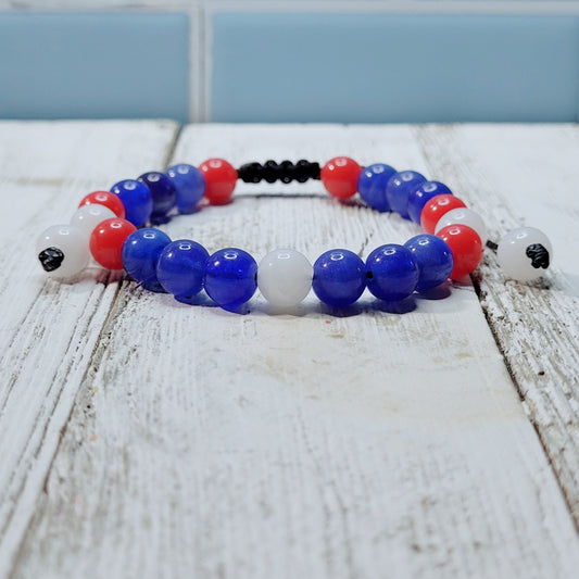 Captain America Adjustable Bead Bracelet